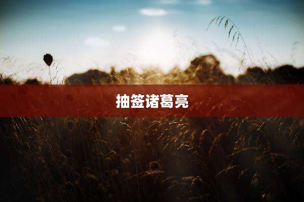 抽签诸葛亮
