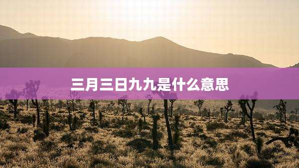 三月三日九九是什么意思
