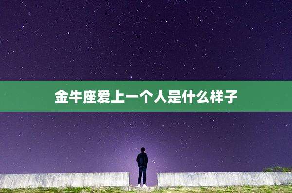 金牛座爱上一个人是什么样子
