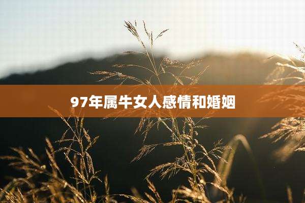 97年属牛女人感情和婚姻