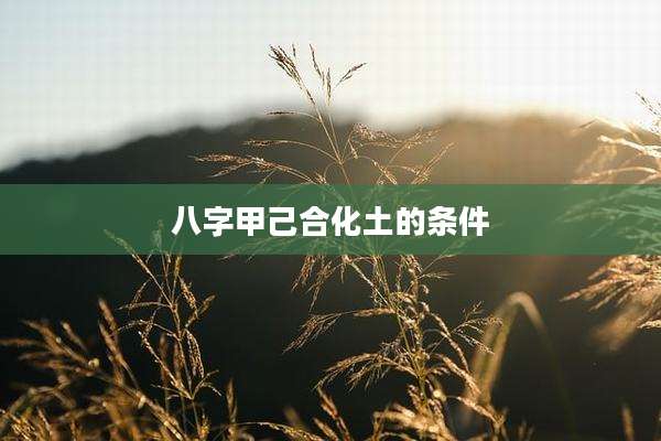 八字甲己合化土的条件
