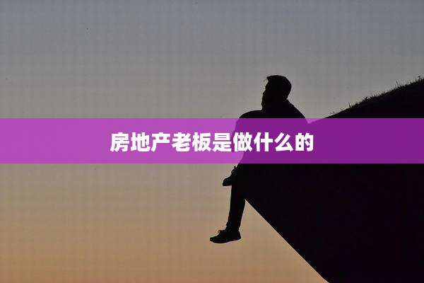 房地产老板是做什么的