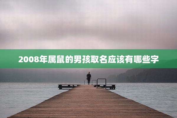 2008年属鼠的男孩取名应该有哪些字
