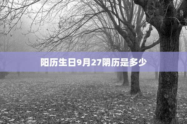 阳历生日9月27阴历是多少