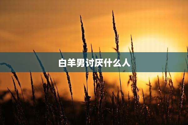 白羊男讨厌什么人