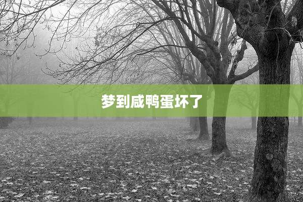 梦到咸鸭蛋坏了