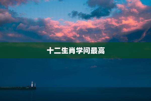 十二生肖学问最高