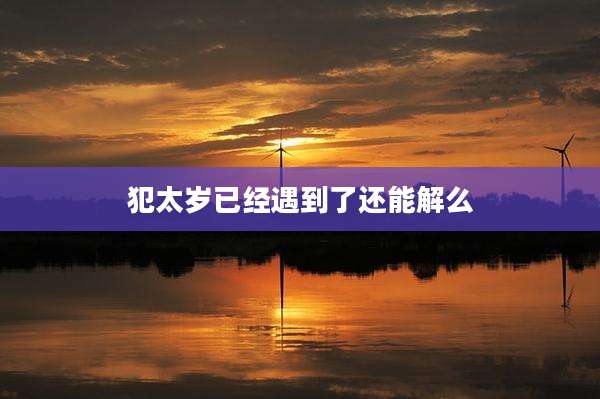 犯太岁已经遇到了还能解么