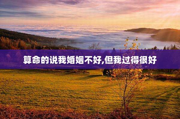 算命的说我婚姻不好,但我过得很好