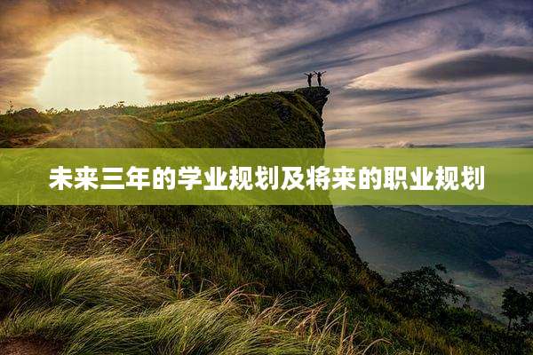 未来三年的学业规划及将来的职业规划