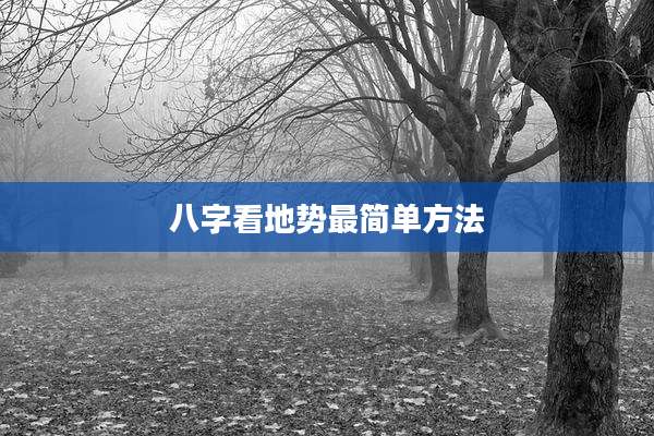 八字看地势最简单方法