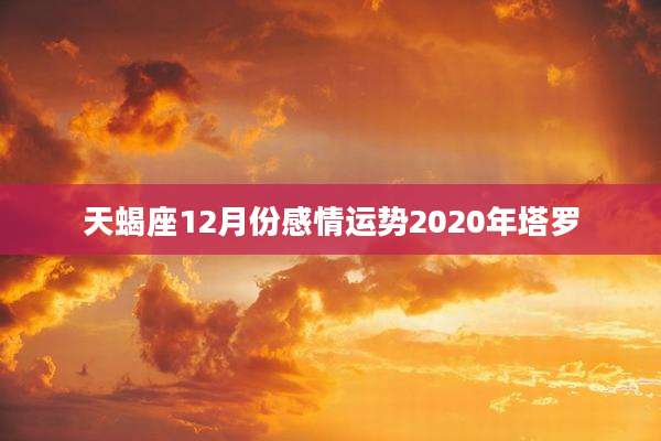 天蝎座12月份感情运势2020年塔罗