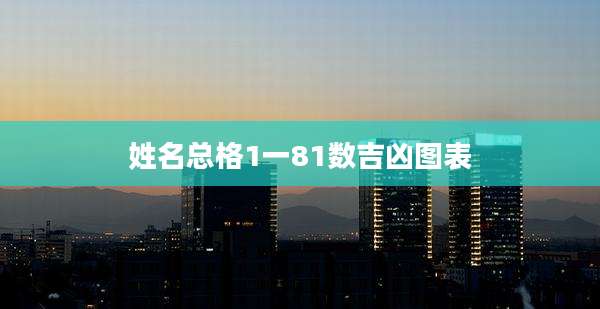姓名总格1一81数吉凶图表