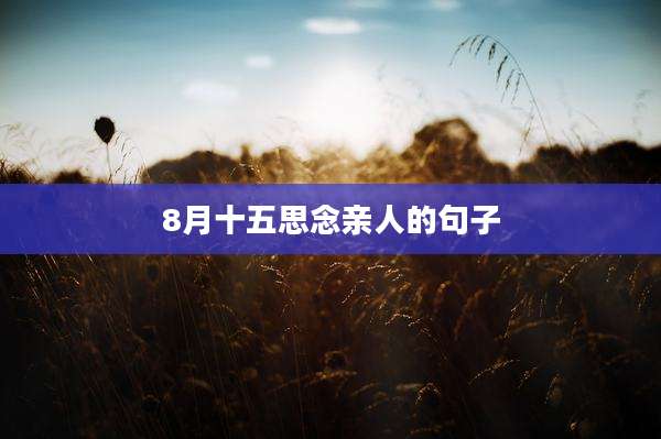 8月十五思念亲人的句子