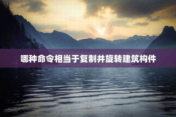 哪种命令相当于复制并旋转建筑构件