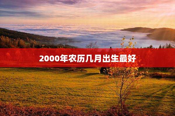 2000年农历几月出生最好