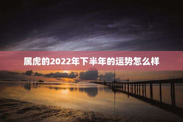 属虎的2022年下半年的运势怎么样