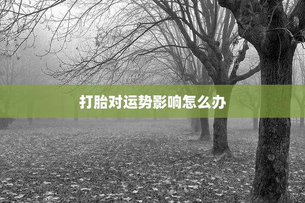 打胎对运势影响怎么办