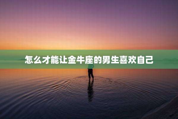 怎么才能让金牛座的男生喜欢自己