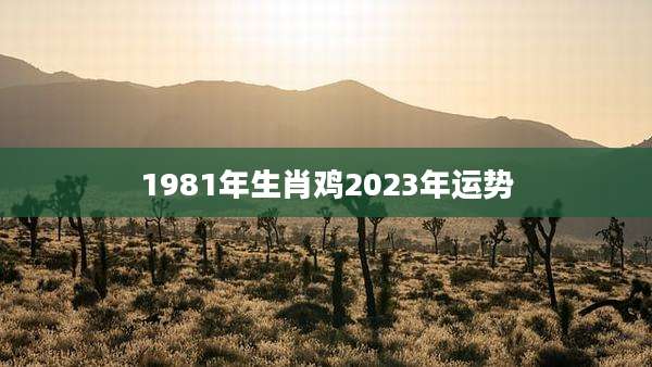 1981年生肖鸡2023年运势