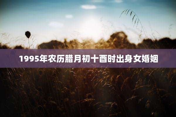 1995年农历腊月初十酉时出身女婚姻