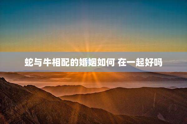 蛇与牛相配的婚姻如何 在一起好吗
