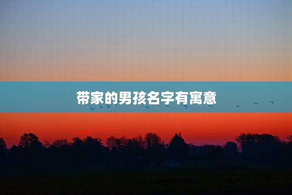 带家的男孩名字有寓意