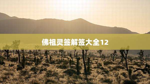 佛祖灵签解签大全12
