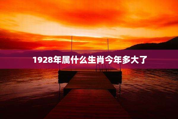 1928年属什么生肖今年多大了