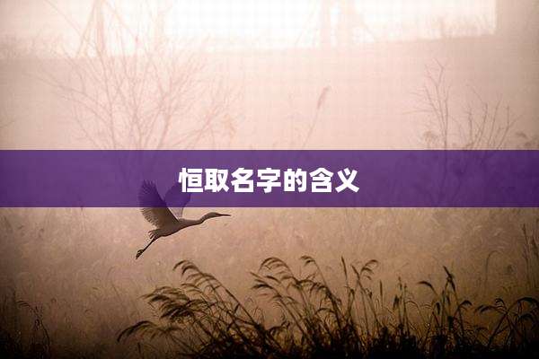 恒取名字的含义