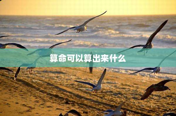 算命可以算出来什么