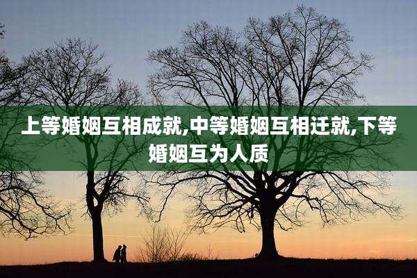 上等婚姻互相成就,中等婚姻互相迁就,下等婚姻互为人质