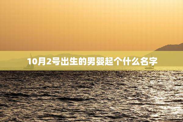 10月2号出生的男婴起个什么名字