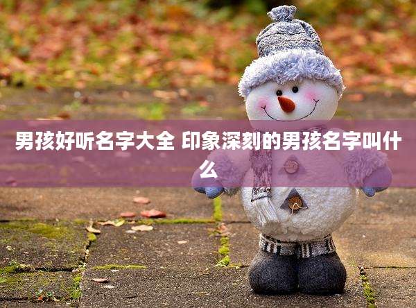 男孩好听名字大全 印象深刻的男孩名字叫什么