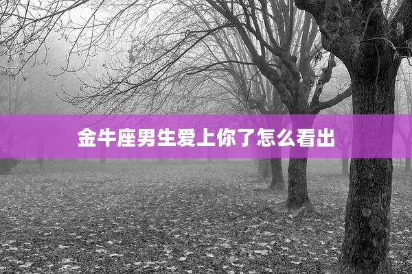 金牛座男生爱上你了怎么看出