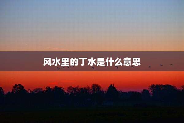 风水里的丁水是什么意思