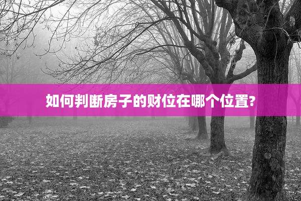 如何判断房子的财位在哪个位置?