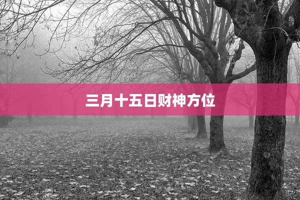 三月十五日财神方位