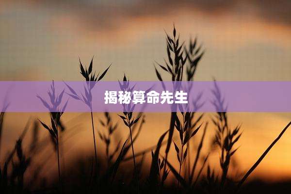 揭秘算命先生
