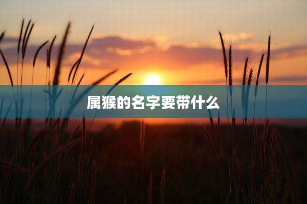 属猴的名字要带什么