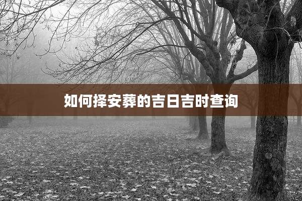 如何择安葬的吉日吉时查询