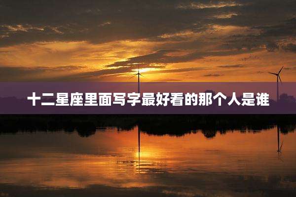 十二星座里面写字最好看的那个人是谁