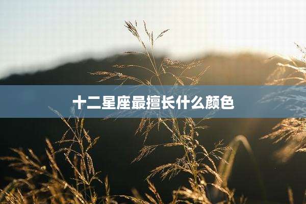 十二星座最擅长什么颜色