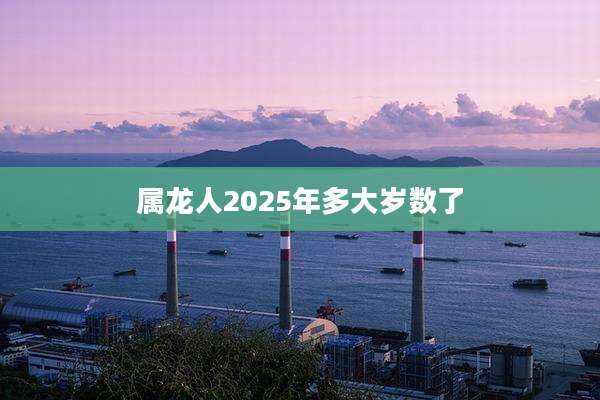 属龙人2025年多大岁数了