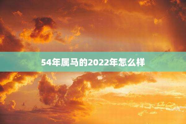 54年属马的2022年怎么样