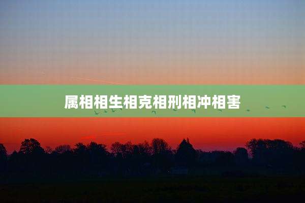 属相相生相克相刑相冲相害