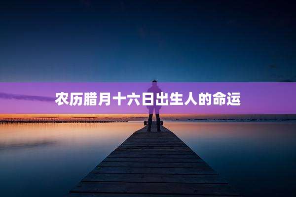农历腊月十六日出生人的命运