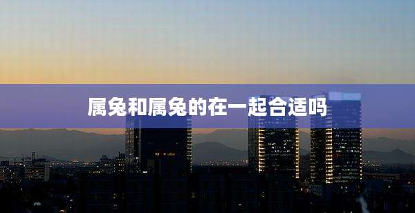 属兔和属兔的在一起合适吗