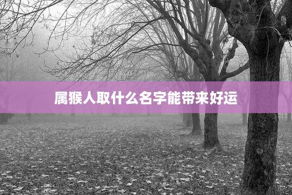 属猴人取什么名字能带来好运