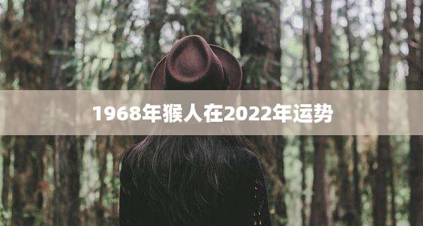 1968年猴人在2022年运势